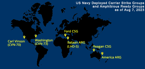 Fleet and Marine Tracker Map as of Aug 7, 2023.  - ALLOW IMAGES