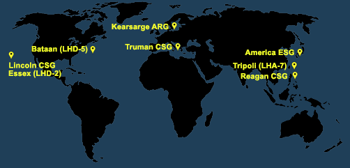 Fleet and Marine Tracker Map as of August 8, 2022.  - ALLOW IMAGES