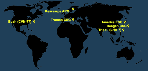 Fleet and Marine Tracker Map as of August 15, 2022.  - ALLOW IMAGES