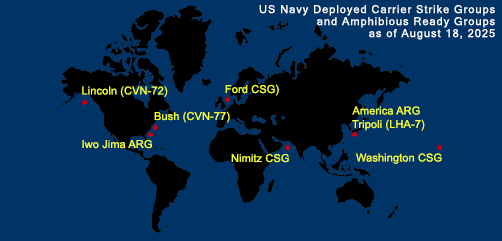Fleet and Marine Tracker Map as of August 18, 2025.  - ALLOW IMAGES