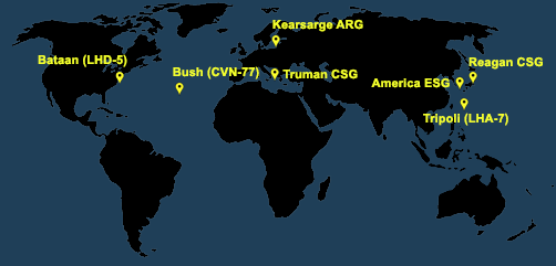 Fleet and Marine Tracker Map as of August 22, 2022.  - ALLOW IMAGES