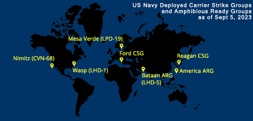 Fleet and Marine Tracker Map as of Sept 5, 2023.  - ALLOW IMAGES