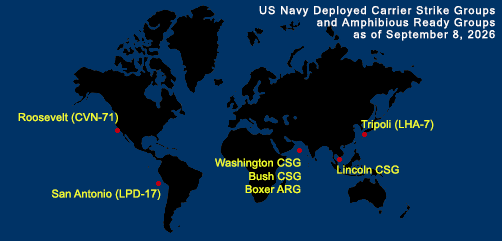 U.S. Navy Fleet and Marine Tracker - As of Sept 8, 2026.