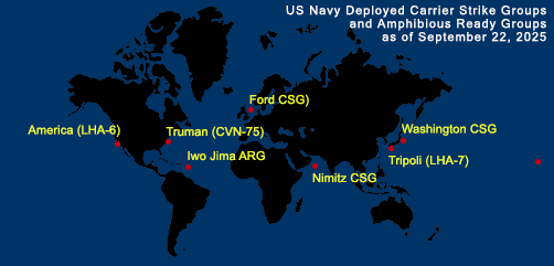 Fleet and Marine Tracker Map as of Sept 22, 2025.  - ALLOW IMAGES