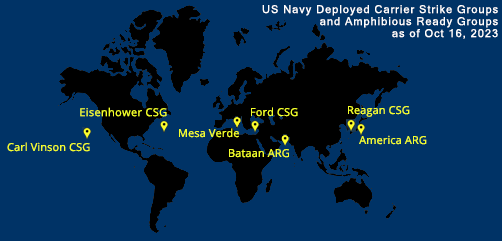 Fleet and Marine Tracker Map as of Oct 16, 2023.  - ALLOW IMAGES