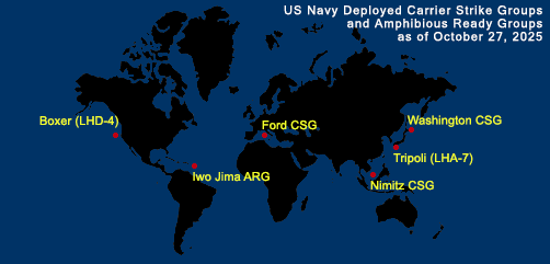 Fleet and Marine Tracker Map as of October 27, 2025.  - ALLOW IMAGES
