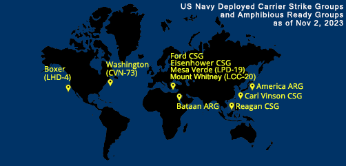 Fleet and Marine Tracker Map as of Nov 2, 2023.  - ALLOW IMAGES