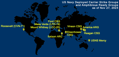 Fleet and Marine Tracker Map as of Nov 27, 2023.  - ALLOW IMAGES