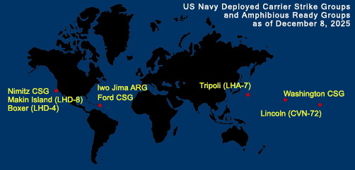 Fleet and Marine Tracker Map as of December 8, 2025.  - ALLOW IMAGES