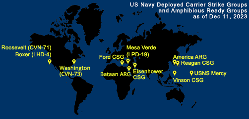 Fleet and Marine Tracker Map as of Dec 11, 2023.  - ALLOW IMAGES