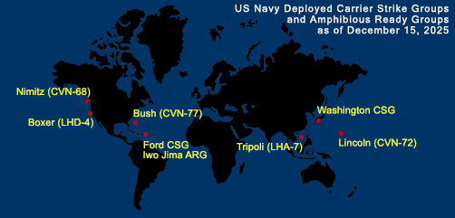 Fleet and Marine Tracker Map as of December 15, 2025.  - ALLOW IMAGES