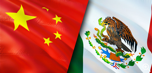Chinese and Mexican flags - ALLOW IMAGES