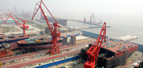 View of ships under construction at a shipyard of Jiangnan Shipyard (Group) Co., Ltd., a subsidiary of China State Shipbuilding Corporation. Image: DepositPhotos.com - ALLOW IMAGES