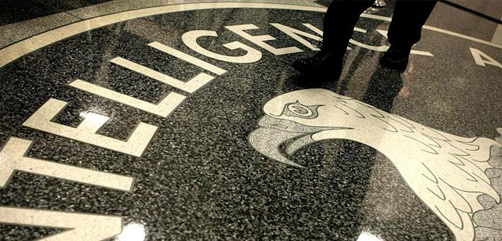 The Central Intelligence Agency (CIA) seal in the lobby of CIA Headquarters in Langley, Virginia. - ALLOW IMAGES