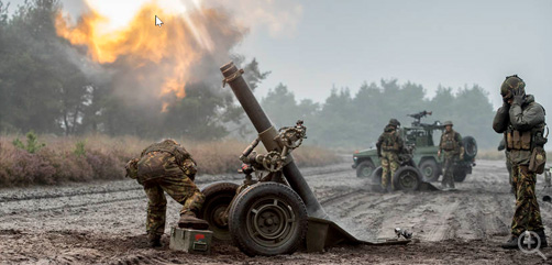 Dutch-supplied 120mm mortars produced by Hotchkiss-Brandt (HB) are now in service with the Ukrainian army.  Image: Dutch Ministry of Defence - ALLOW IMAGES
