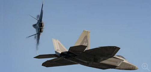 Air Force F-22 Raptors conduct flight operations at Joint Base Elmendorf-Richardson, Alaska, Sept. 28, 2023. Image: DoD  - ALLOW IMAGES