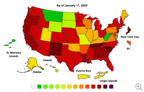 CDC Weekly Influenza Surveillance Report graphic - ALLOW IMAGES
