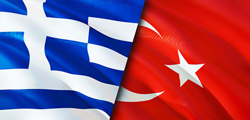 Greek and Turkish flags - ALLOW IMAGES