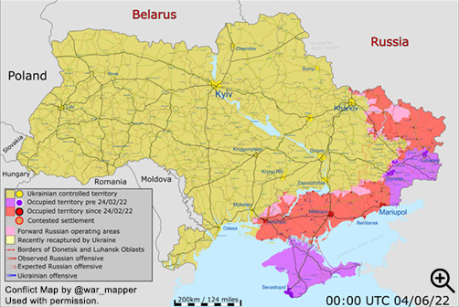 Conflict map for June 3, 2022. - ALLOW IMAGES