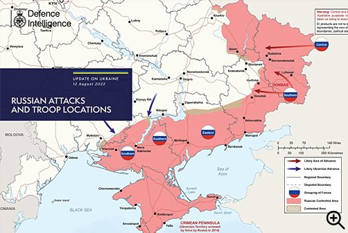 Click to Enlarge - Conflict map for August 12, 2022. - ALLOW IMAGES