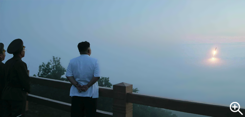 Kim Jong Un watching ballistic missile launch. - ALLOW IMAGES