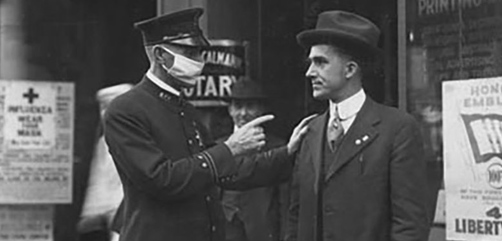 1918 police dealing with a "mask slacker." - ALLOW IMAGES