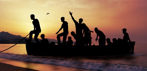 Migrants arriving in Greece from Turkey. Image by AnjoKanFotografie via DepositPhotos.com - ALLOW IMAGES