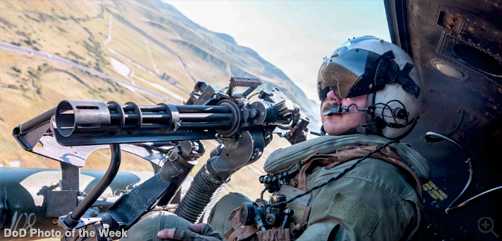 Marine Corps Cpl. Chase Colbath observes the view during a flight operation at Marine Corps Base Camp Pendleton, Calif., March 19, 2026.  - ALLOW IMAGES.