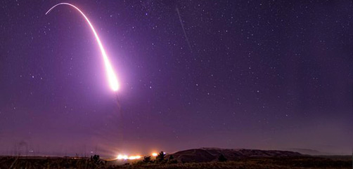 An unarmed Minuteman III intercontinental ballistic missile launches during an operational test at 1:13 a.m. Pacific Time Oct. 2, 2019, at Vandenberg Air Force Base, California. - ALLOW IMAGES