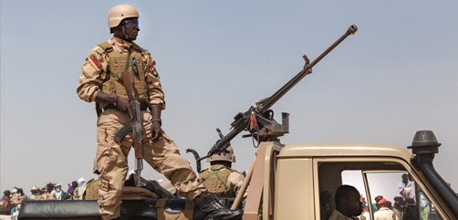 Nigerien military standing guard. Image: DepositPhotos - ALLOW IMAGES
