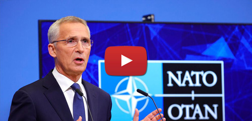  NATO Secretary General Jens Stoltenberg provides a briefing on this week's NATO meeting in Brussels. - ALLOW IMAGES.