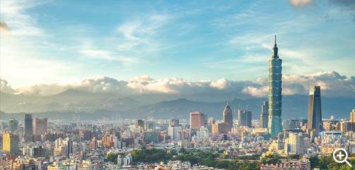 Click to Enlarge - Aerial view of Taipei, Taiwan - ALLOW IMAGES