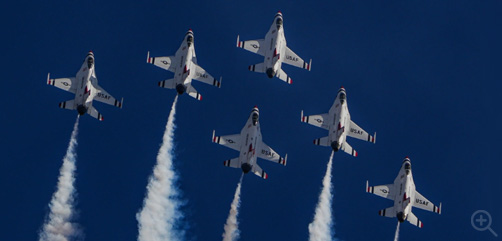 The United States Air Force Air Demonstration Squadron "Thunderbirds" perform a series of demonstrations at Davis Monthan Air Force Base, Arizona, March 26, 2023. Image: DoD