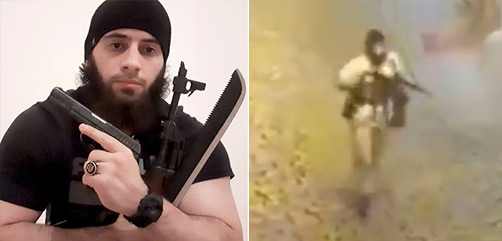 Kujtim Fejzulai (Abu Dujana al-Albani), 20, posted the photograph on his Instagram account showing him holding the three weapons he would use in the attack and pledging his allegiance to ISIS leader Abu Ibrahim al-Hashimi al-Qurashi.  - ALLOW IMAGES